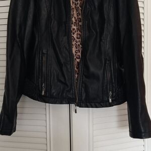 Women's Black Faux Leather Jacket
